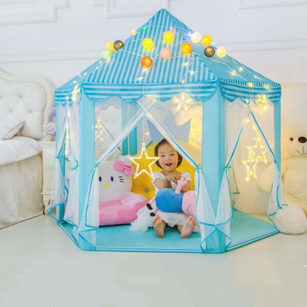 Tienda de campaña estilo princesa azul
