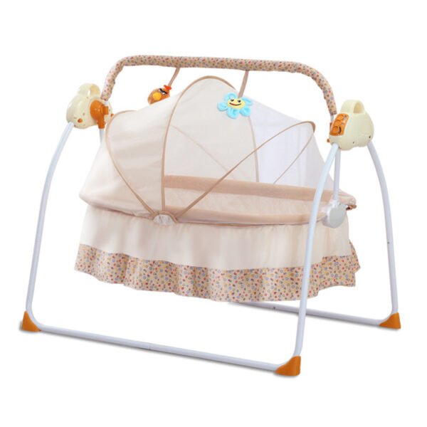 Cuna con Bluetooth para bebé, diseño metálico en rosa, beige o azul