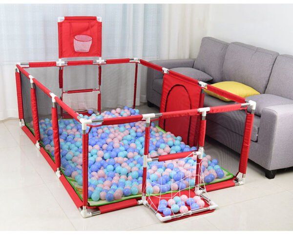 Parque para bebés con porterías y canasta - Imagen 2